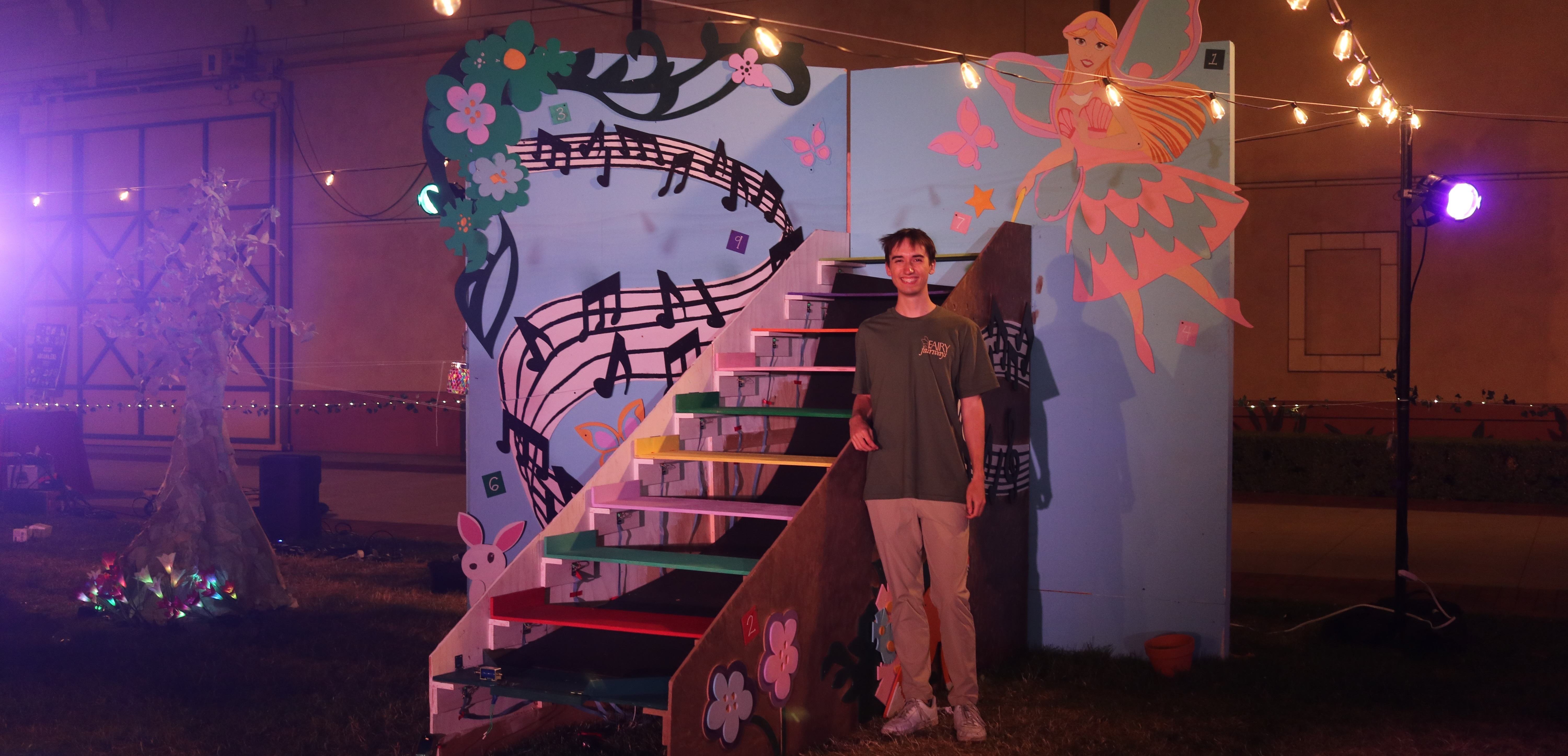 Jeremy Pogue in front of Musical Steps