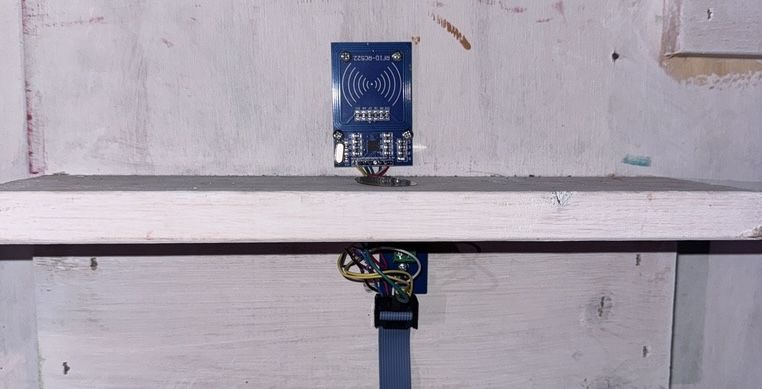 The electrical components on a single step were a piezo vibration sensor and an RFID reader.